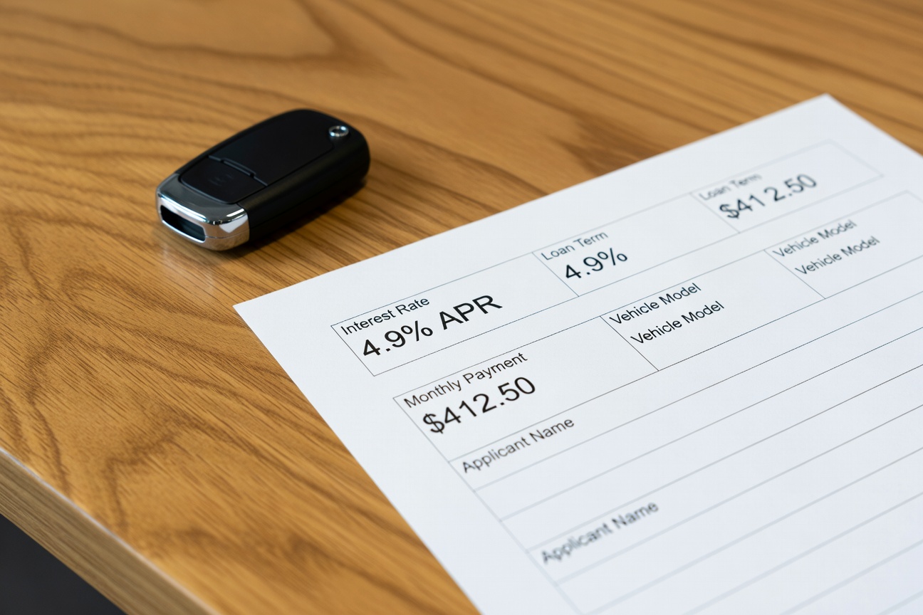 auto loan application interest rate monthly payment car financing