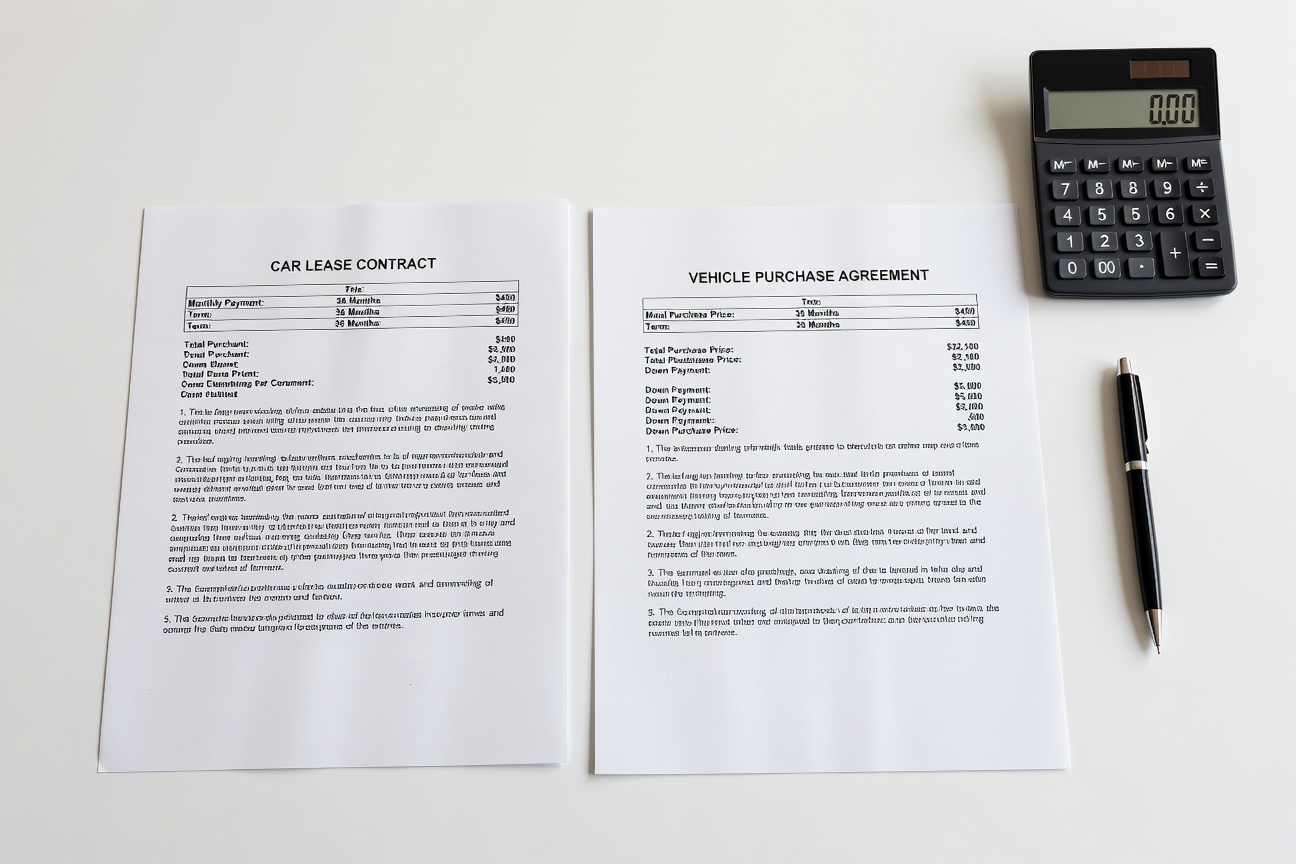 car lease contract versus purchase agreement cost comparison