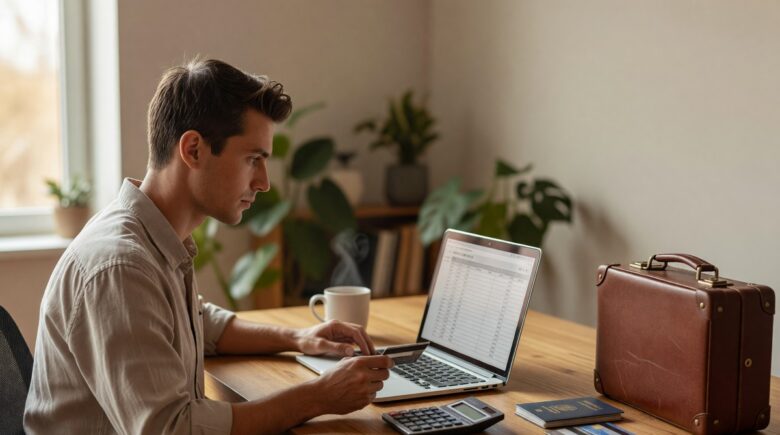 Cash back and travel rewards credit cards side by side on a wooden desk