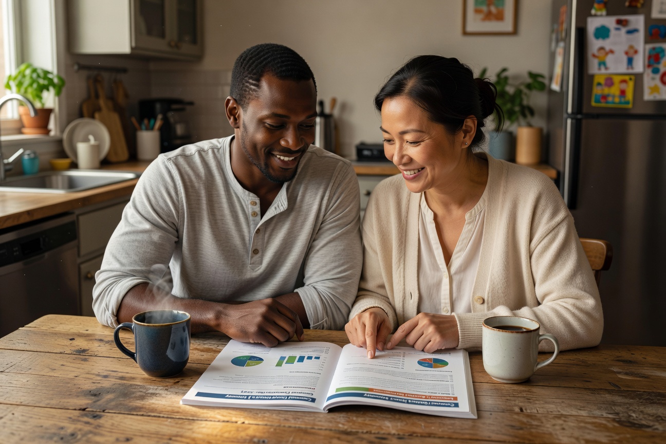 couple reviewing annual giving plan charitable impact financial planning