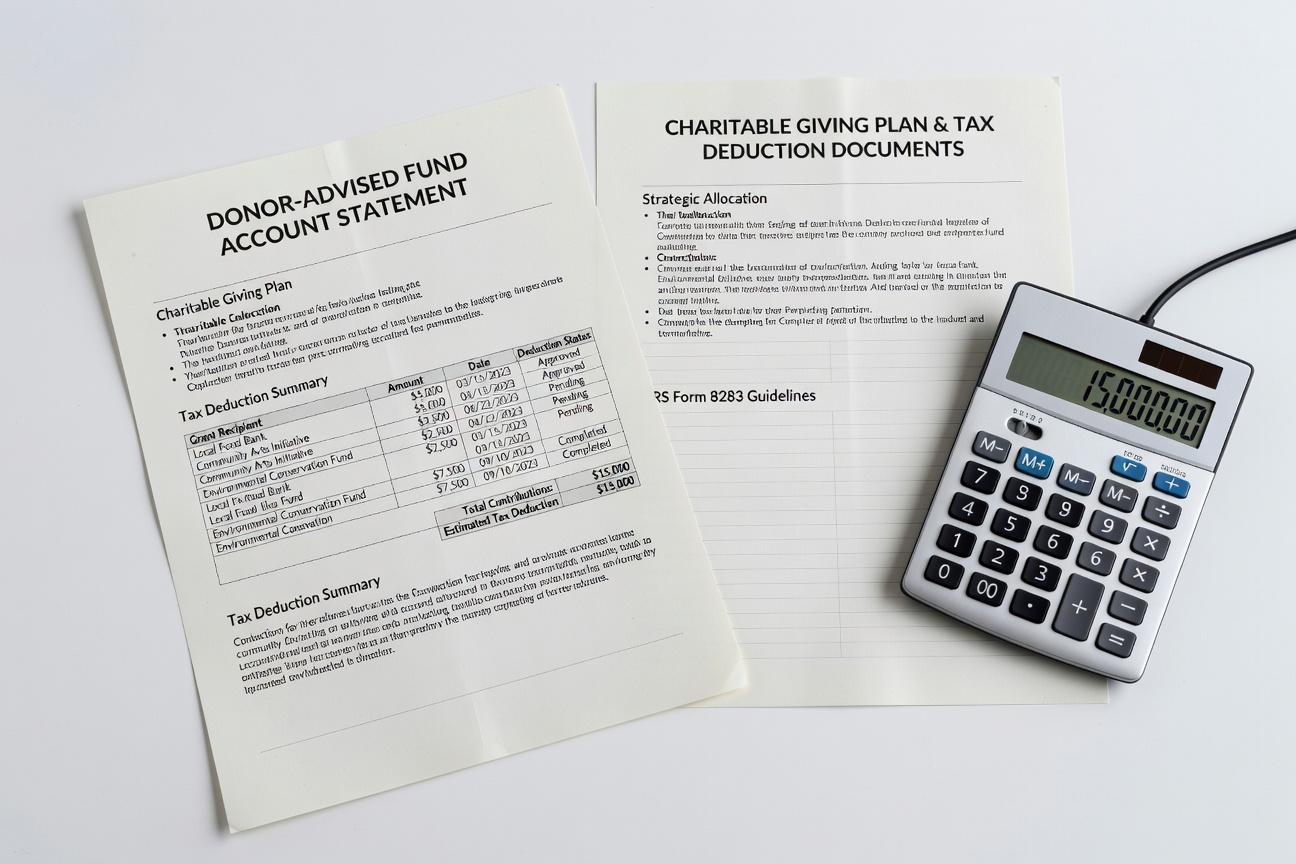 donor advised fund charitable giving account tax deduction documents