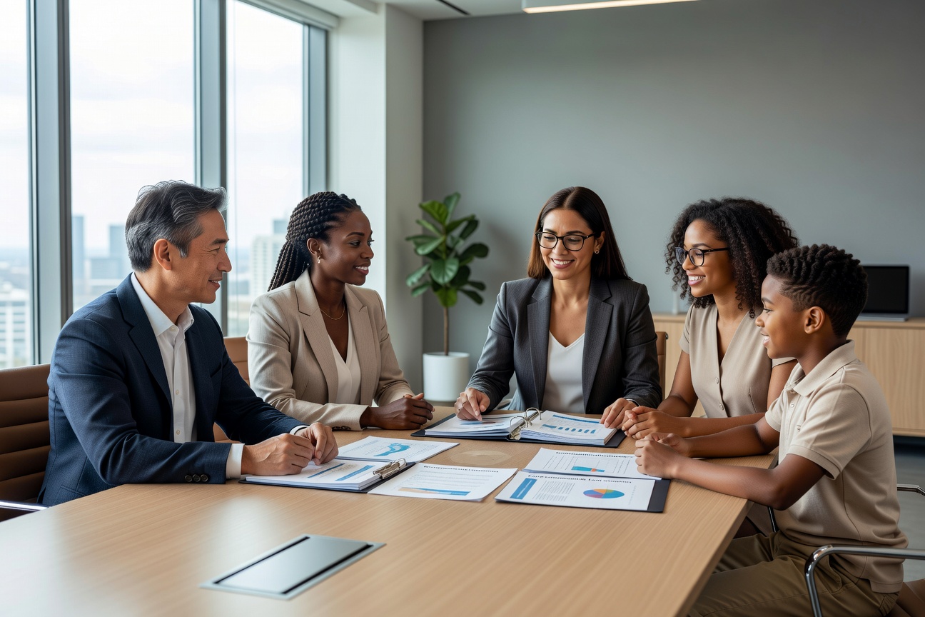 family financial advisor wealth protection portfolio review meeting