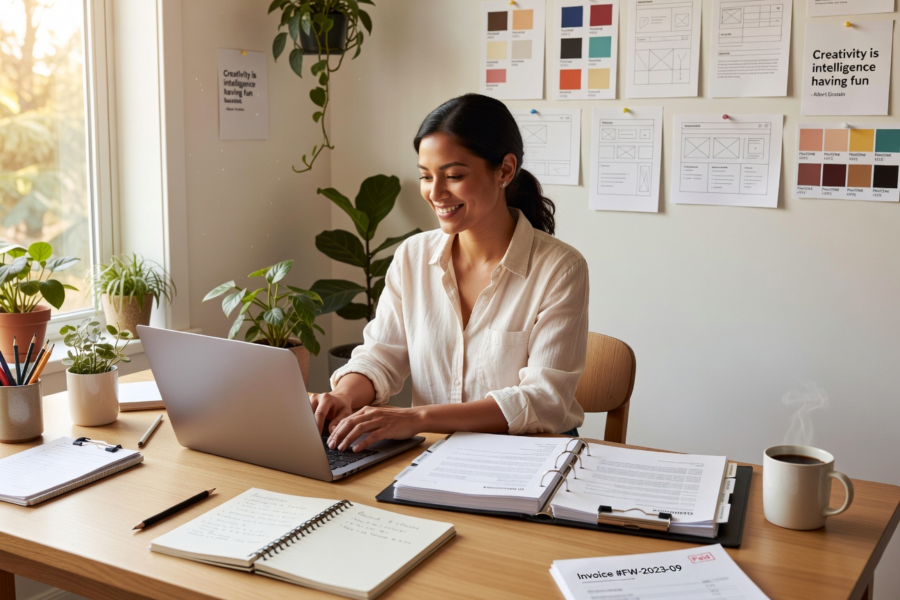 freelancer organized contracts invoices financial protection home studio