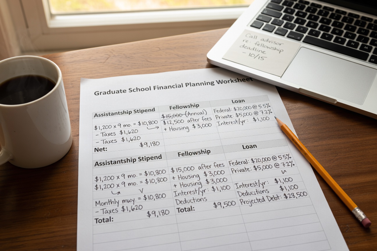 grad school funding sources assistantship fellowship loans comparison