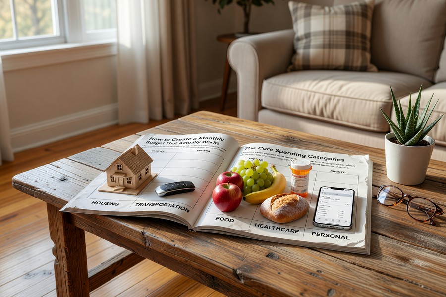 Pie chart showing average U.S. household budget allocation by spending category