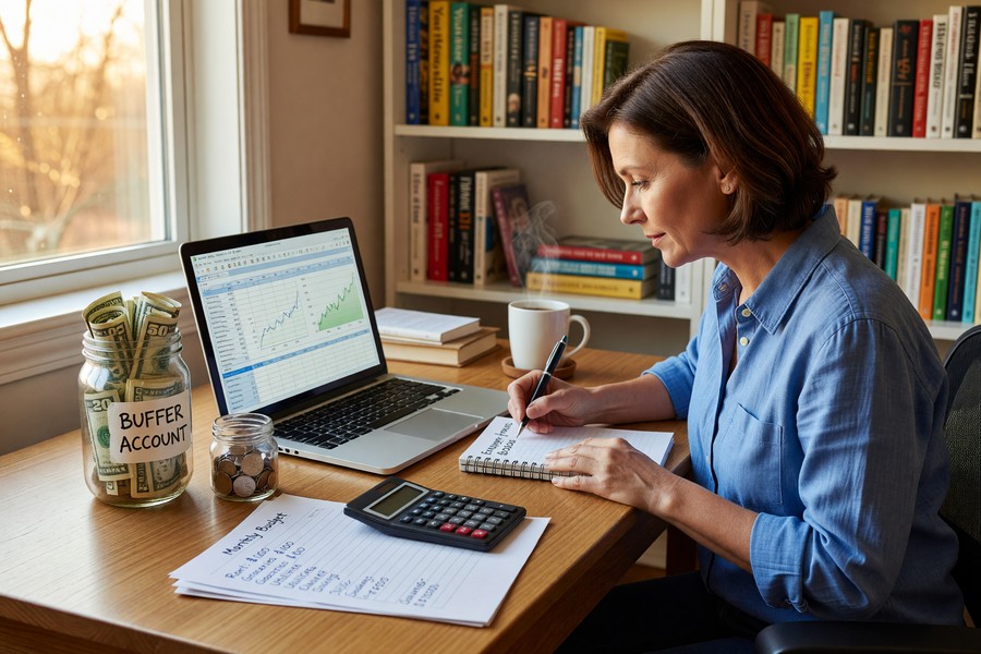 Flowchart showing the priority-based income allocation system for variable earners