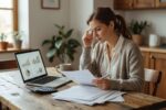 Person reviewing and negotiating medical bills at a desk with healthcare documents