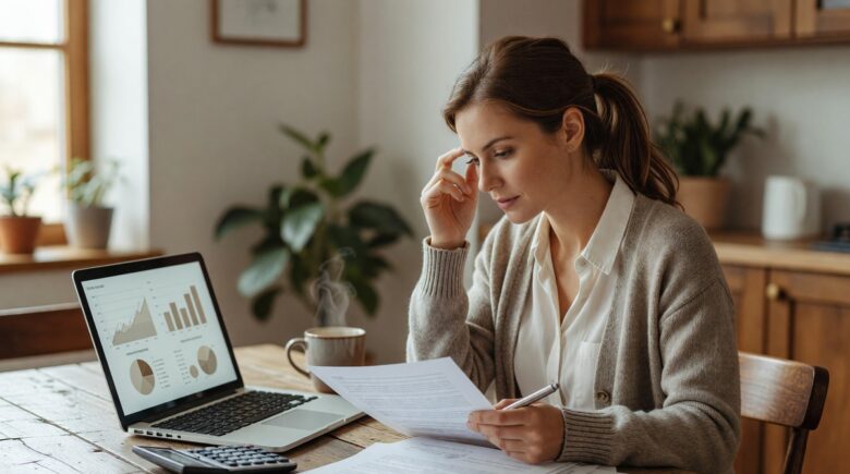 Person reviewing and negotiating medical bills at a desk with healthcare documents
