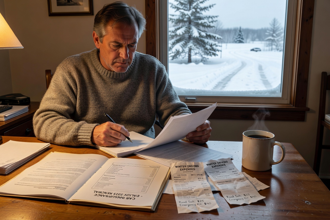 winter car insurance expenses budget planning driver