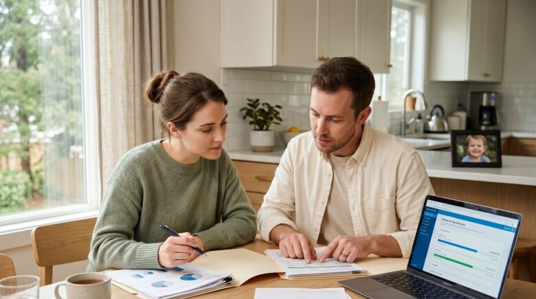 529 plan vs Roth IRA college savings comparison chart on a desk with calculator and notebook