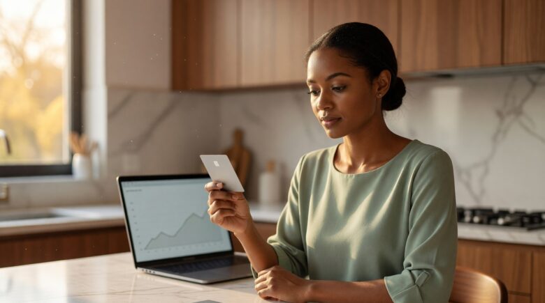 Best credit cards for fair credit displayed on a wooden table with a credit score gauge in the background