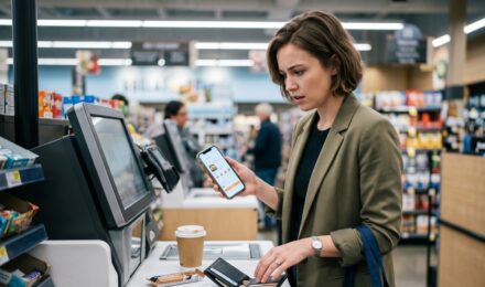 Person paying for convenient delivery service on phone while cash drains away illustrating the cost of convenience spending