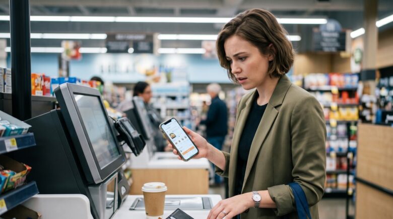Person paying for convenient delivery service on phone while cash drains away illustrating the cost of convenience spending