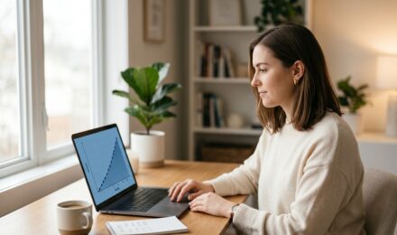Illustration of dollar cost averaging strategy showing consistent investments over time on a stock market graph