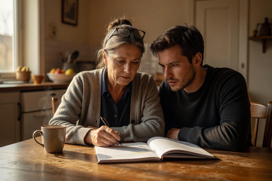 Side-by-side comparison graphic showing monthly payment difference with and without a co-signer on a $25,000 auto loan