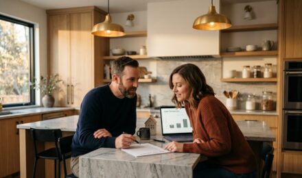 Side-by-side comparison chart of fixed vs adjustable rate mortgage options for homebuyers