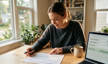 Graph showing compound interest growth over time compared to simple interest