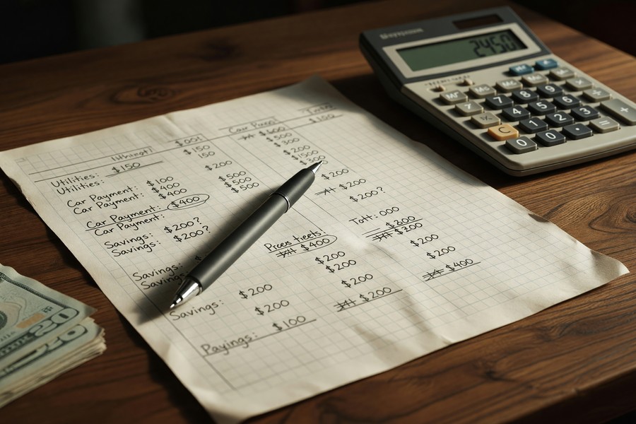 Person comparing auto loan offers on a laptop at a kitchen table