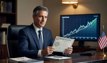 Person reviewing treasury bond investment options on a laptop with financial charts in the background