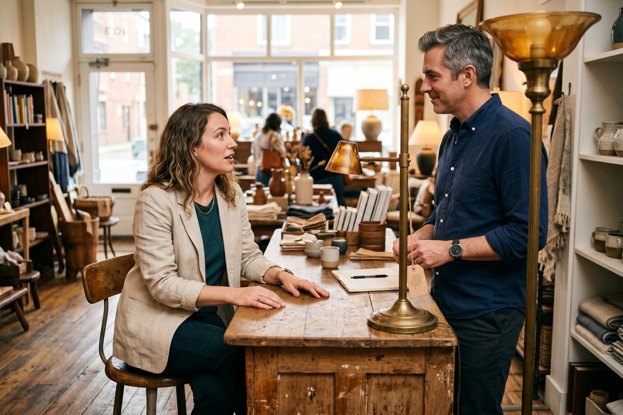 Two people shaking hands after successfully completing a price negotiation
