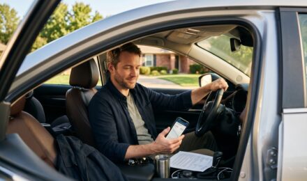 Person reviewing auto loan refinancing options on a laptop to lower monthly car payments