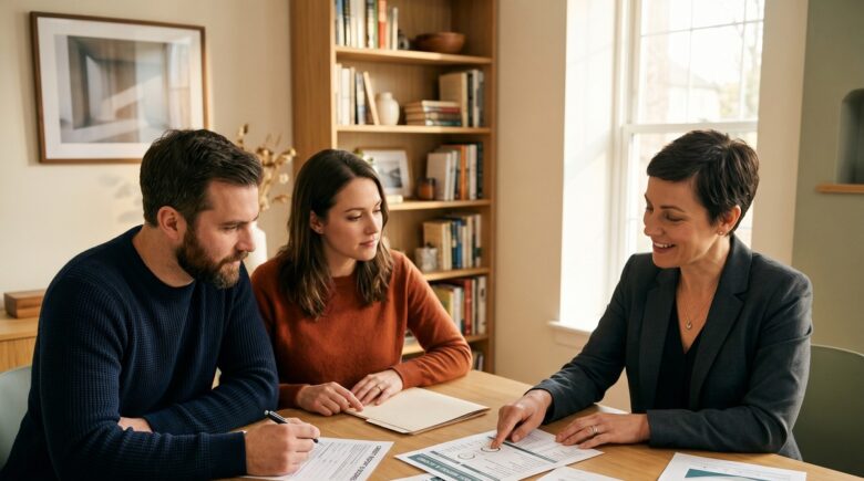 Lender reviewing mortgage approval requirements and home loan application documents