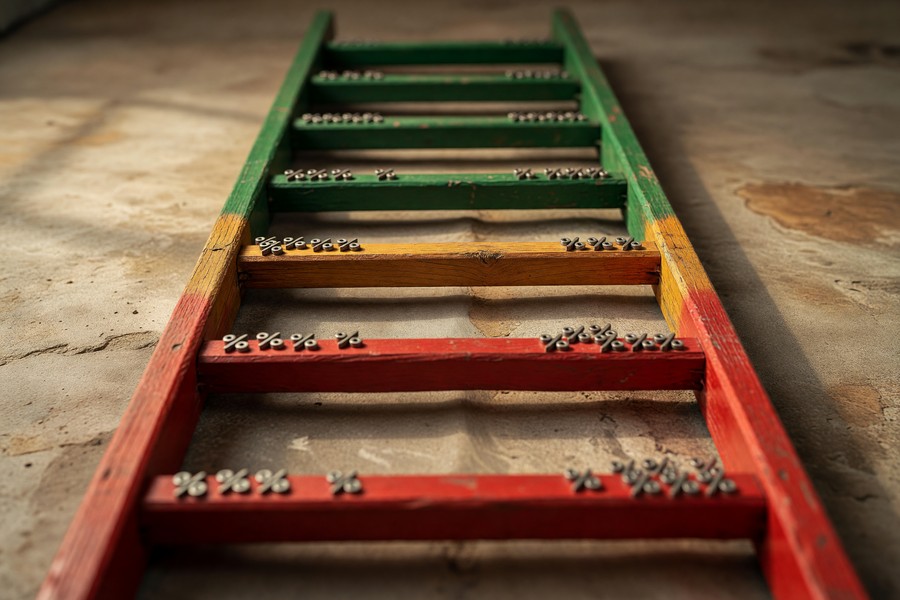 Credit score tiers mapped to average APR rates for new and used car loans in 2025