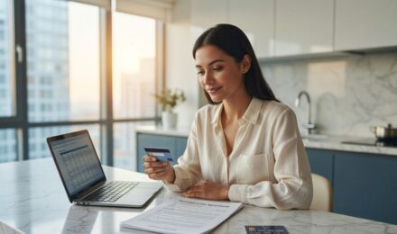 Person comparing personal loan and credit card options for financing a large purchase