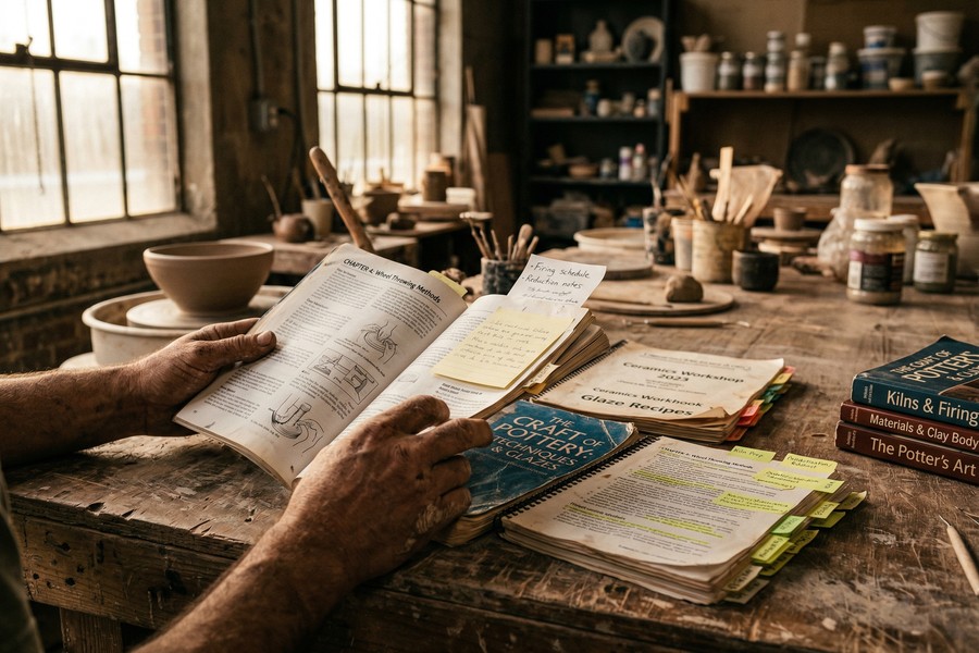 Flat-lay image of a freelancer's desk with laptop, receipts, and tax forms organized for filing