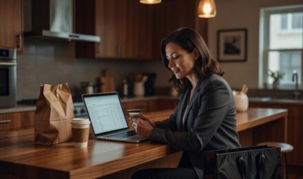 Middle-income earner reviewing spending habits and budget to start building wealth