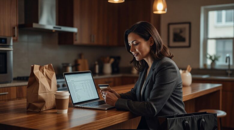 Middle-income earner reviewing spending habits and budget to start building wealth