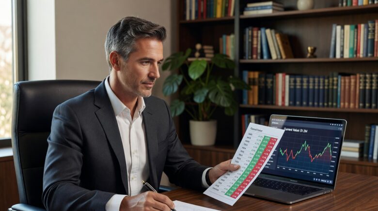 Investor reviewing portfolio losses to apply tax loss harvesting against capital gains