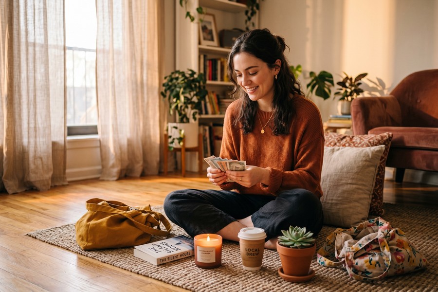 Simple pie chart showing the 50/30/20 budget split for needs, wants, and savings