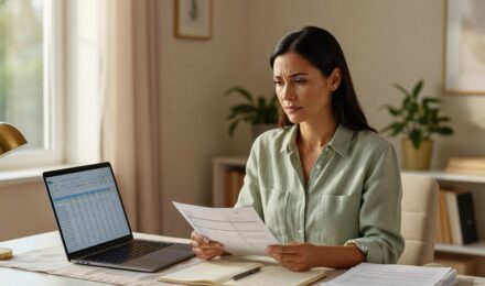 Person reviewing paycheck and 2026 tax bracket changes on a financial planning worksheet