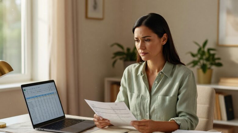 Person reviewing paycheck and 2026 tax bracket changes on a financial planning worksheet