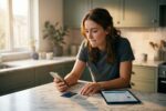 Person comparing buy now pay later and credit card options on a smartphone and wallet