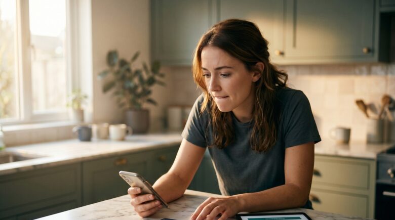 Person comparing buy now pay later and credit card options on a smartphone and wallet