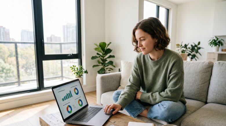 Beginner investor reviewing a step-by-step plan to start investing with 500 dollars on a laptop