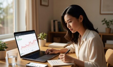 New investor reviewing their first brokerage account on a laptop while avoiding common investing mistakes